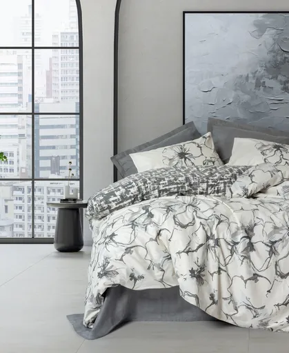 Lenjerie de pat dubla, L'essentiel Maison, Hilaris, Antracit