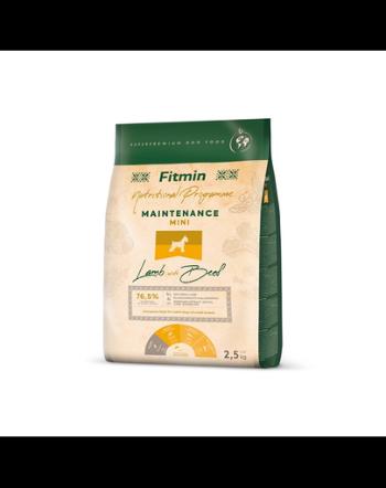 FITMIN Dog Nutritional Programme Mini Maintenance Lamb&amp;Beef 2,5 kg Hrana caini adulti talie mica, cu miel si vita