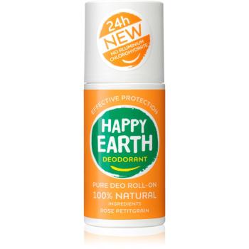 Happy Earth 100% Natural Deodorant Roll-On Rose Petitgrain Deodorant roll-on 75 ml