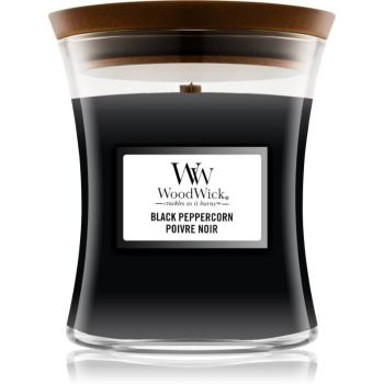 Woodwick Black Peppercorn lumânare parfumată  cu fitil din lemn 275 g