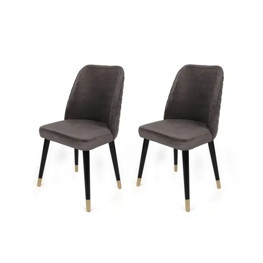 Set de scaune de sufragerie Hugo Anthracite andBlack, 2 buc.