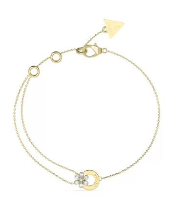 Guess Brățară delicată placată cu aur cu floare Lily JUBB05111JWYG 18,4 cm