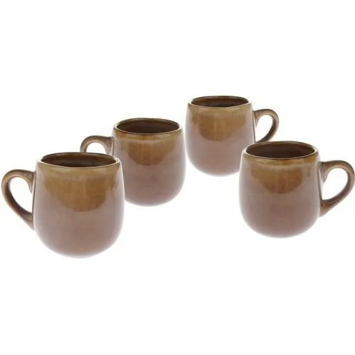 Set de 4 căni ceramice Warm 100 ml, maro, maro