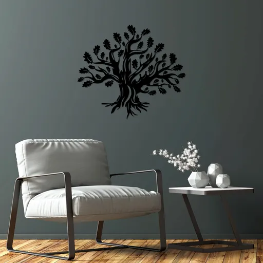 Decoratiune de perete, Monumental Tree 8, Dimensiune: 70 x 61 cm, Negru