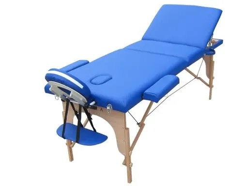 Pat Masaj 3 Sectiuni, Structura din Lemn - Albastru