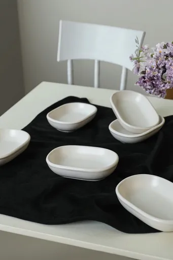 Set boluri pentru aperitive, Hermia, 275KRM2136, Antibacterian, Alb mat