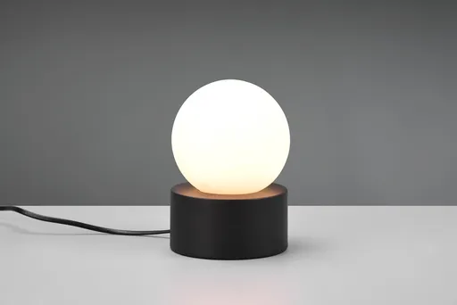 Lampa de masa Countess, RL, 12x17 cm, 25W, 1x E14, metal, negru mat/alb