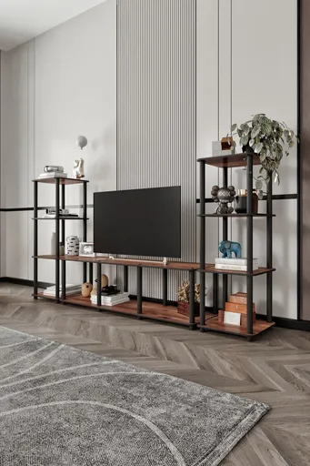 Comoda TV, Hanah Home, Grand, 188x106x34 cm, MDF , Maro