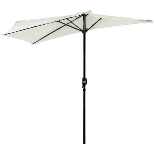 Outsunny Umbrelă Semicirculară Impermeabilă Protecție UV Alba 269x138x236cm | Aosom Romania