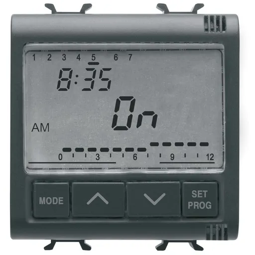 Programator electronic 1 canal 230V Gewiss Chorus GW12581, negru satin