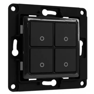 Intrerupator de perete Shelly cu 4 canale pentru releu 3800235266205, negru