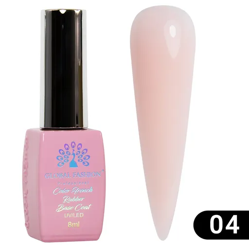 Base Coat Color French, Global Fashion, 8 ml, Roz 04, TPO Free