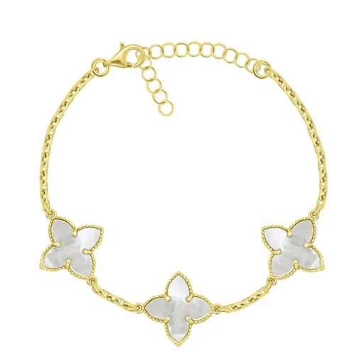 Brilio Silver Brățară fermecătoare placată cu aur Flori BRC192Y
