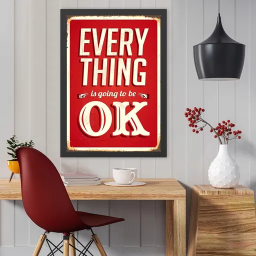Tablou decorativ, Everything OK 2 (55 x 75), Polistiren, Multicolor