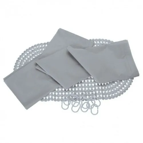 Set perdea de duș și covor de baie gri, gri