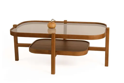 Masuta de cafea, Hanah Home, Godiva, 110x48x70 cm, Lemn masiv, Maro