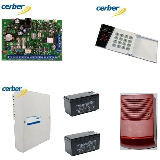 Kit alarma Cerber C52 cu sirena de exterior si doi acumulatori de 7Ah