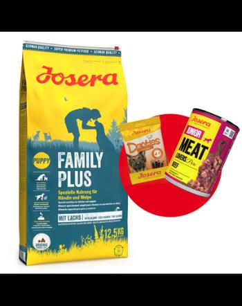 JOSERA FamilyPlus 12,5kg hrana pentru pui, femele gestante si in lactatie+ 1 x Denties &amp; Meat Lovers GRATIS