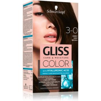 Schwarzkopf Gliss Color Culoare permanenta pentru par culoare 3-0 Deep Brown 2x60 ml