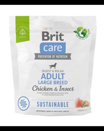 BRIT Care Dog Sustainable Adult Large Breed Chicken &amp; Insect hrana caini talie mare 1 kg pui si insecte