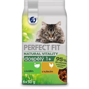 Perfect fit Natural Vitality kapsičky s morčacím a kuracím mäsom pre dospelé mačky 6× 50 g (4770608259662)