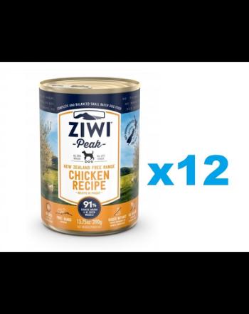 ZIWIPEAK Dog Chicken hrana cu pui, pentru caini 12 x 390 g