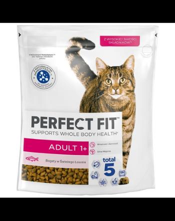 PERFECT FIT Adult 1+ Hrana uscata pentru pisici bogata in somon 750g