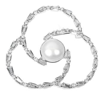 JwL Luxury Pearls Broșă de perle trifoi cu cristale JL0519