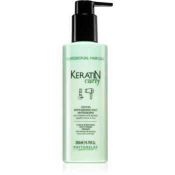 Phytorelax Laboratories Keratin Curly cremă pentru păr creț anti-electrizare 200 ml