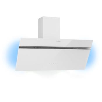 Klarstein Alina, hotă, 90 cm, 600 m³/h, lumină, panou frontal din sticlă, alb