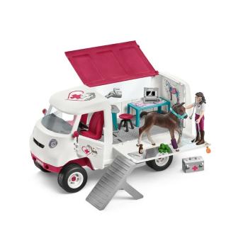 Schleich 42439 Mobilní veterinární  klinika s klisnou a ošetřovatelem, new