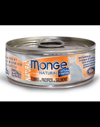 MONGE Natural Cat hrană umedă pentru pisici, cu ton din Pacific și somon 80 g