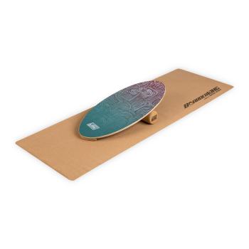 BoarderKING Indoorboard Allrounder, placă pentru echilibru, covor, cilindru, lemn / plută