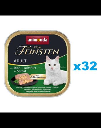 ANIMONDA Vom Feinsten Pate vita, somon si spanac pentru pisici 32x100 g