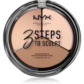 NYX Professional Makeup 3 Steps To Sculpt Patela pentru conturul fetei culoare 01 Fair 15 g