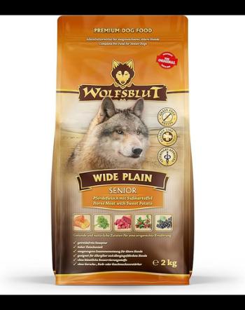 Hrana pentru caini batrani cu alergii WOLFSBLUT Wide Plain Senior 12,5 kg carne de cal si cartofi dulci