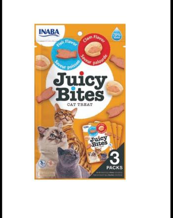 INABA Juicy Bites Recompense umede pentru pisici, cu peste si crustacee 33,9 g (3x11,3 g)