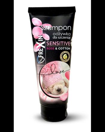 FREXIN Sensitive Sampon cu balsam pentru catelusi, trandafir si bumbac 220 g