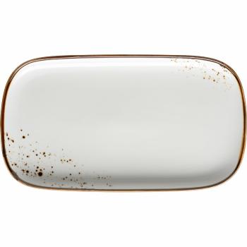 Mäser Tavă dreptunghiulară Pintar Puncte maro alb25 x 14 x 2 cm, maro, S