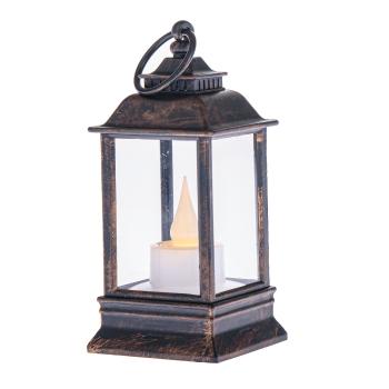 Lanternă cu lumânare LED Bronz Cremona, 6 x 13 cm