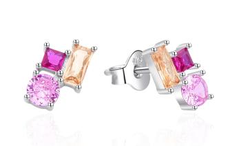 Agato Cercei din argint cu zircon colorat AGT-E124PC