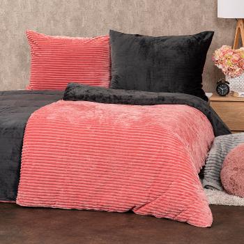 Lenjerie de pat din micro-flanelă 4Home Stripe,roz, 140 x 200 cm, 70 x 90 cm, roz