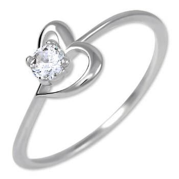 Brilio Silver Inel de logodnă din argint cu cristal Inimă 426 001 00535 04 55 mm