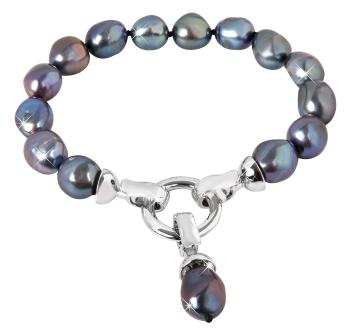 JwL Luxury Pearls Brățară de perle albastre metalice autentice JL0562