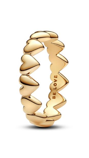 Pandora Inel inimă placat cu aur Shine 163427C00 58 mm