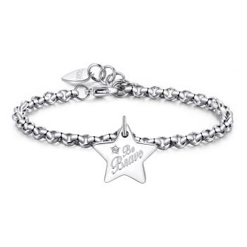 S'Agapõ Brățară din oțel Be Brave Be My Always SBM35