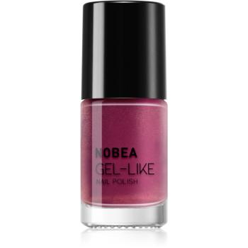 NOBEA Metal Gel-like Nail Polish lac de unghii cu efect de gel culoare Pearl cherry #N55 6 ml