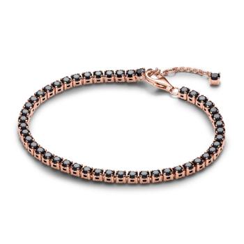 Pandora Brățară de tenis placată cu aur cu cristale negre Rose Timeless 581469C02 20 cm