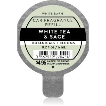 Bath & Body Works White Tea & Sage parfum pentru masina rezervă 6 ml