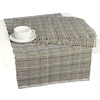 Prostírání bavlněné, Manchester, tmavě hnědý, 40 x 120 cm